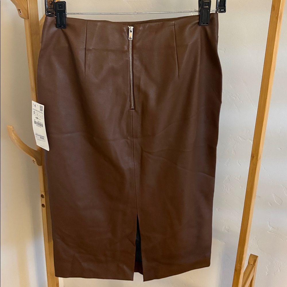 Zara Brown Pencil Skirt - Picture 4 of 6